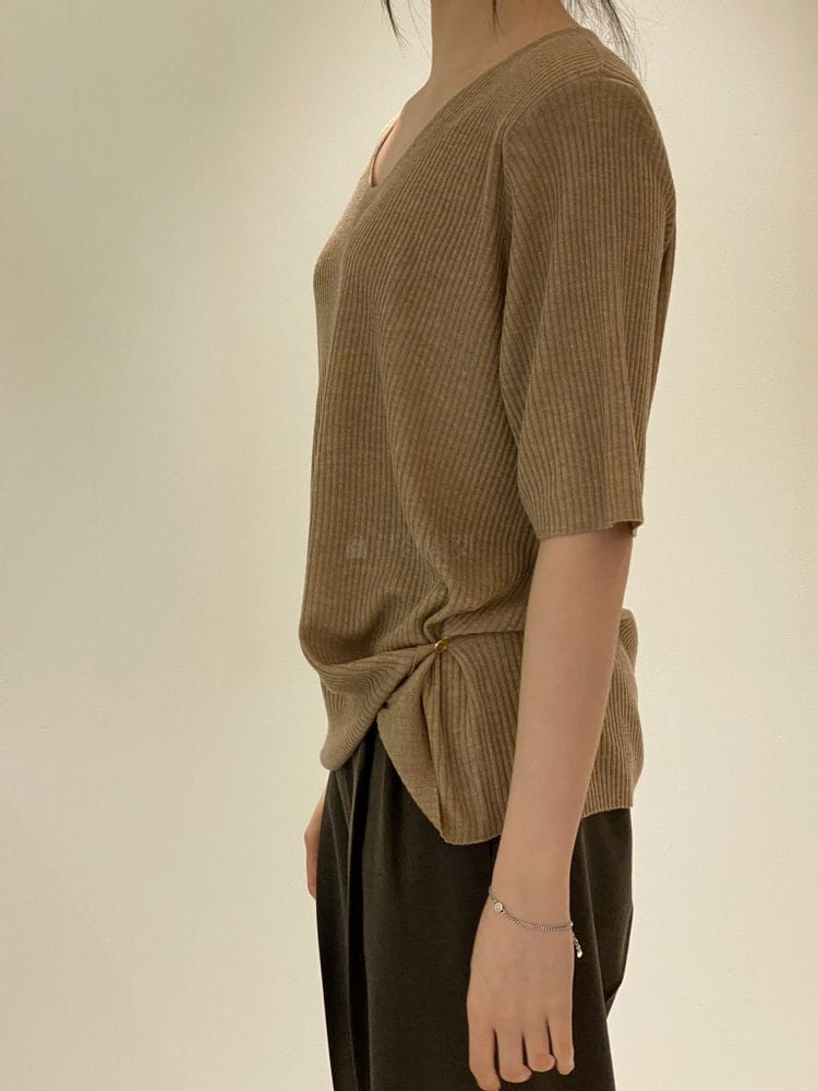 1968 - Korean Children Fashion - #Kfashion4kids - Round Short Sleeves Knit