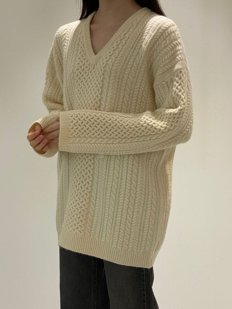 1968 - Korean Children Fashion - #Kfashion4kids - Multi Twist V Knit - 3