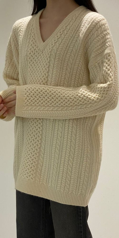 1968 - Korean Children Fashion - #Kfashion4kids - Multi Twist V Knit Top - 3