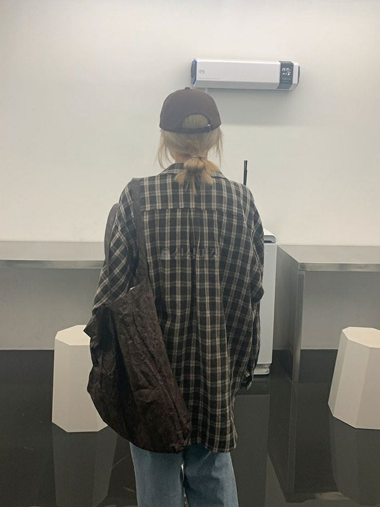 9NINE - Korean Children Fashion - #Kfashion4kids - Overfit Check Shirt
