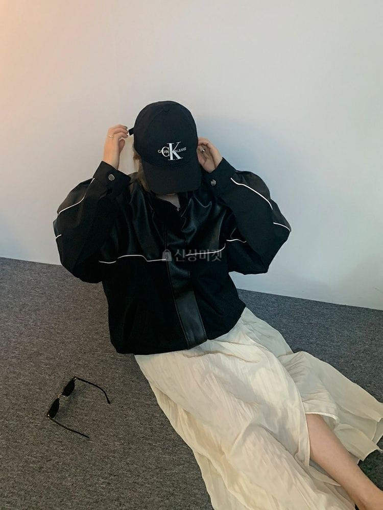 9NINE - Korean Children Fashion - #Kfashion4kids - Line Leather Jumper