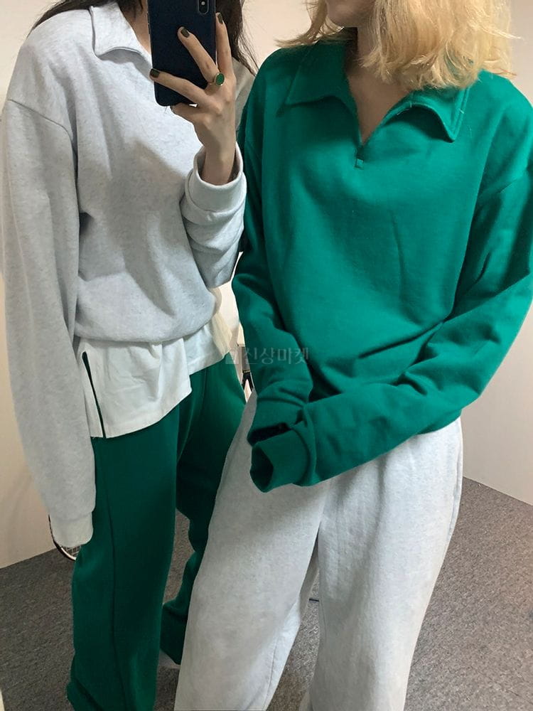 9NINE - Korean Children Fashion - #Kfashion4kids - Scot Collar Sweatshirt - 2