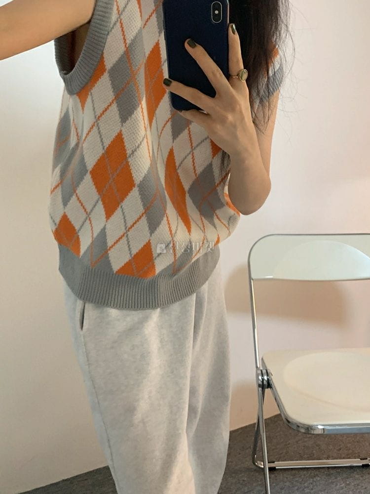 9NINE - Korean Children Fashion - #Kfashion4kids - Argyle knit Vest - 11