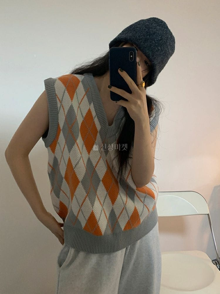 9NINE - Korean Children Fashion - #Kfashion4kids - Argyle knit Vest - 2