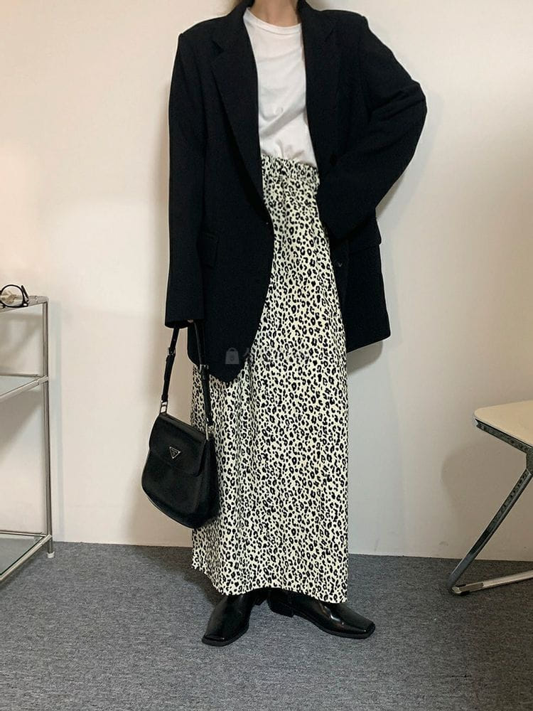 9NINE - Korean Children Fashion - #Kfashion4kids - Banding Leopard Coduroy Skirt