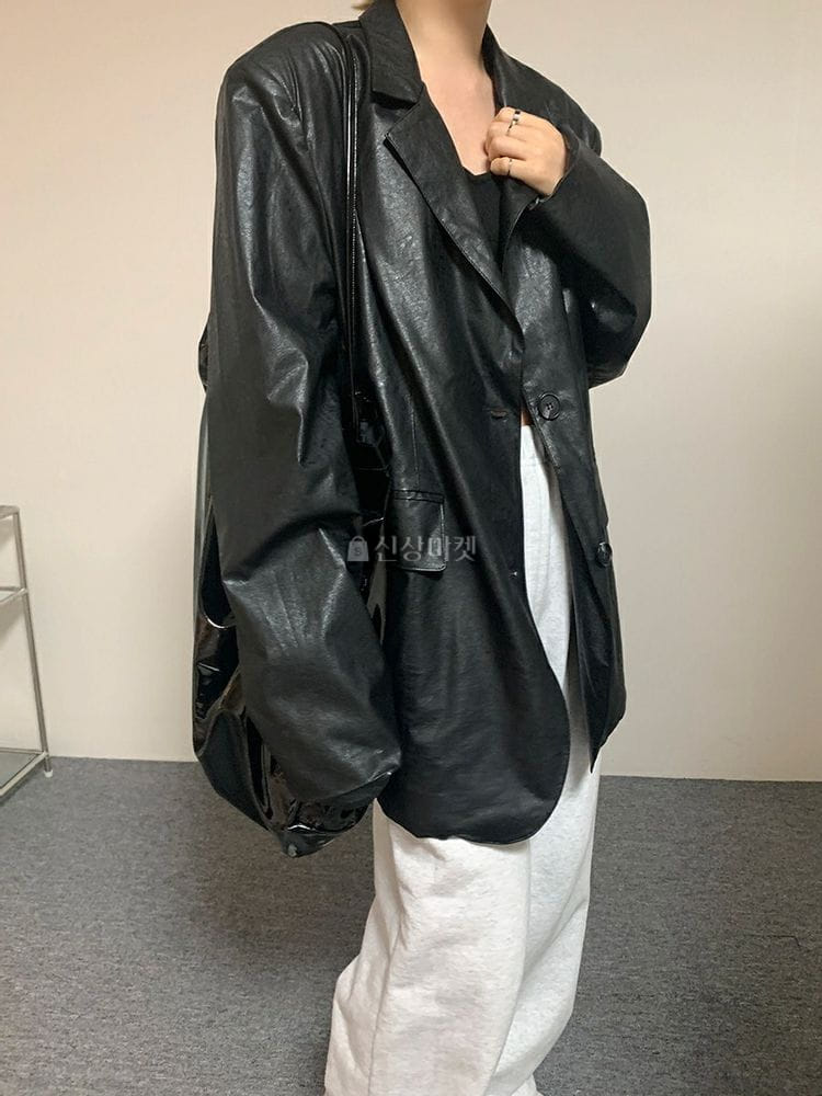9NINE - Korean Children Fashion - #Kfashion4kids - Crop Leather Jacket - 7