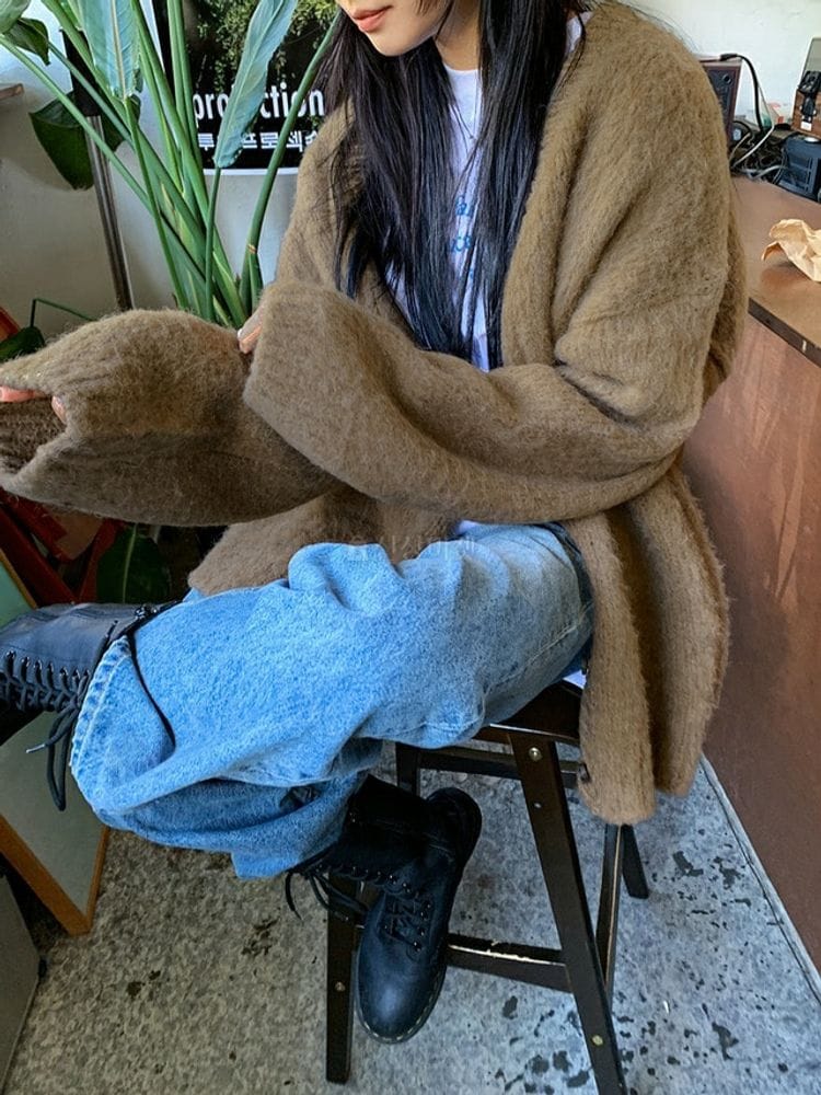 9NINE - Korean Children Fashion - #Kfashion4kids - Wool Boxy Cardigan Winter Knit - 3