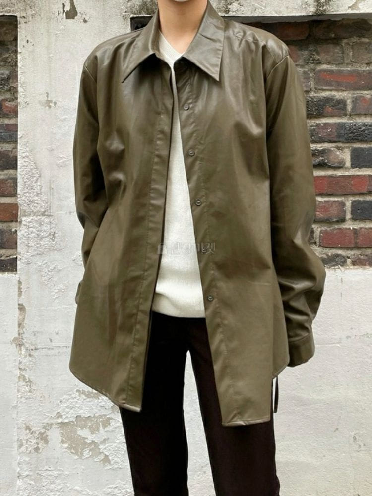 9NINE - Korean Children Fashion - #Kfashion4kids - Mark Leather Shirt - 3