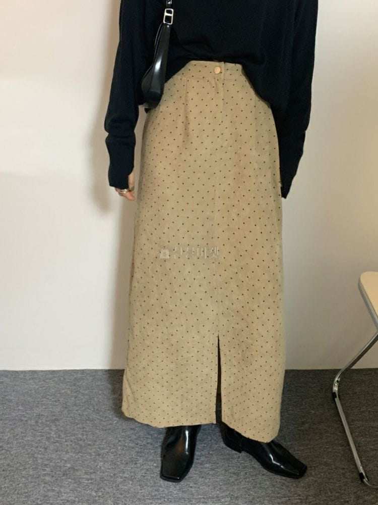 9NINE - Korean Children Fashion - #Kfashion4kids - Dot Rib Skirt