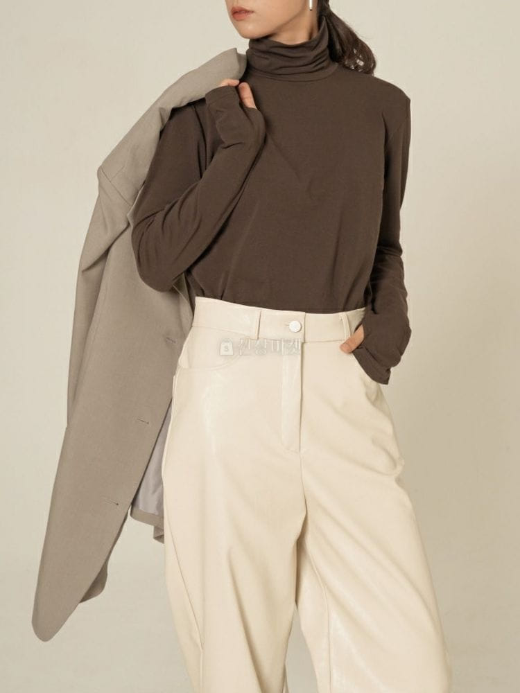 9NINE - Korean Children Fashion - #Kfashion4kids - Loose Fit Turtleneck Tee