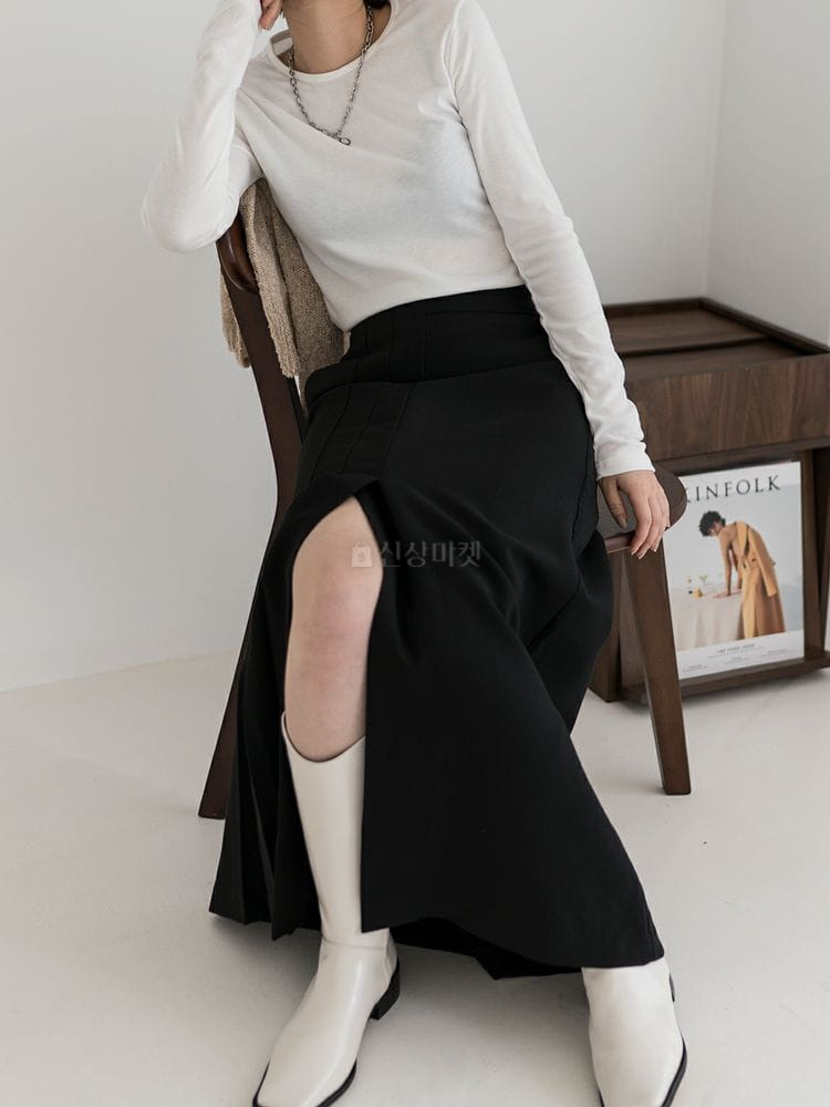9NINE - Korean Children Fashion - #Kfashion4kids - Maxy Long Banding Skirt - 6