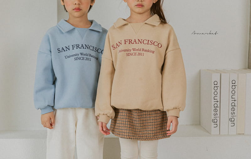 A-MARKET - Korean Children Fashion - #Kfashion4kids - Sanfran Collar Sweatshirt - 2