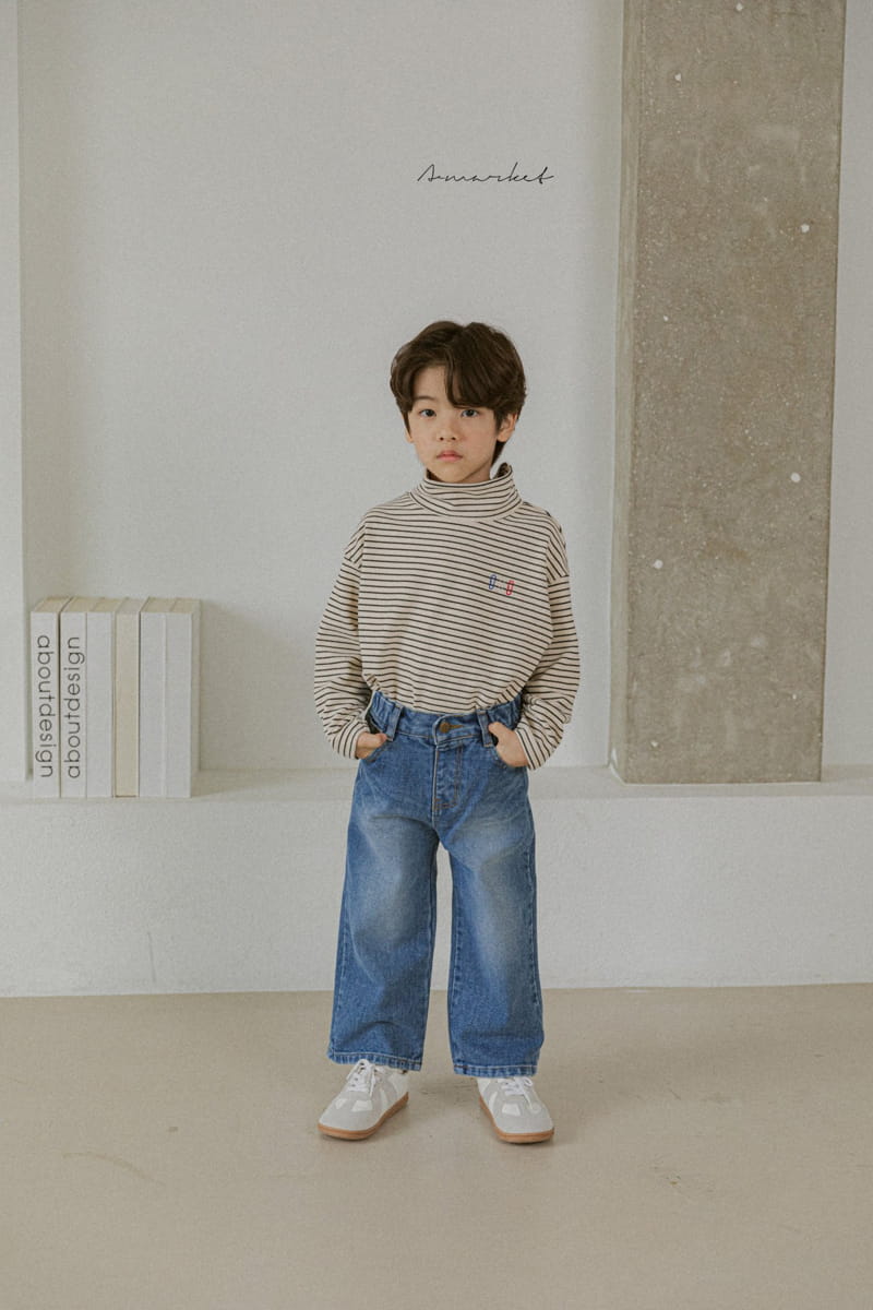 A-MARKET - Korean Children Fashion - #Kfashion4kids - Clip Stripes Turtleneck Tee - 3