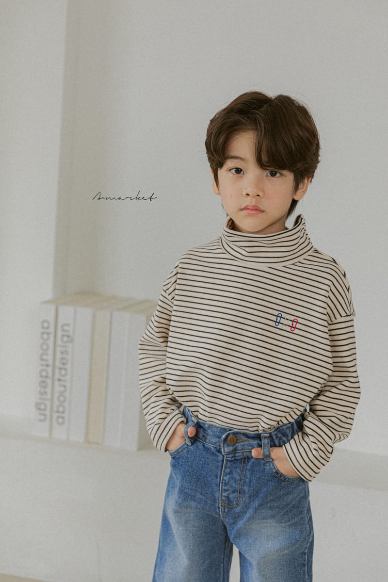 A-MARKET - Korean Children Fashion - #Kfashion4kids - Clip Stripes Turtleneck Tee - 4