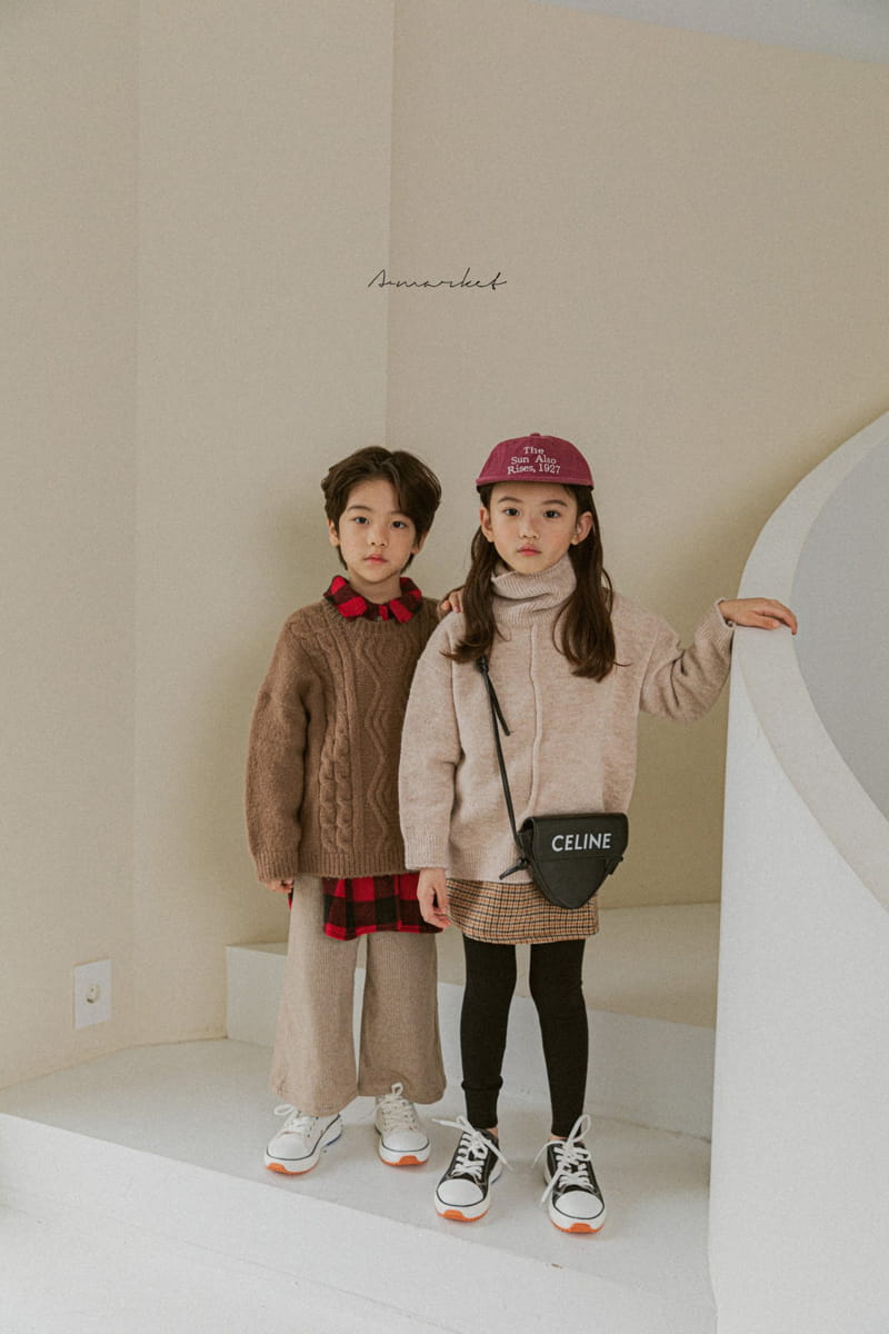 A-MARKET - Korean Children Fashion - #Kfashion4kids - Check Banding Skirt - 10