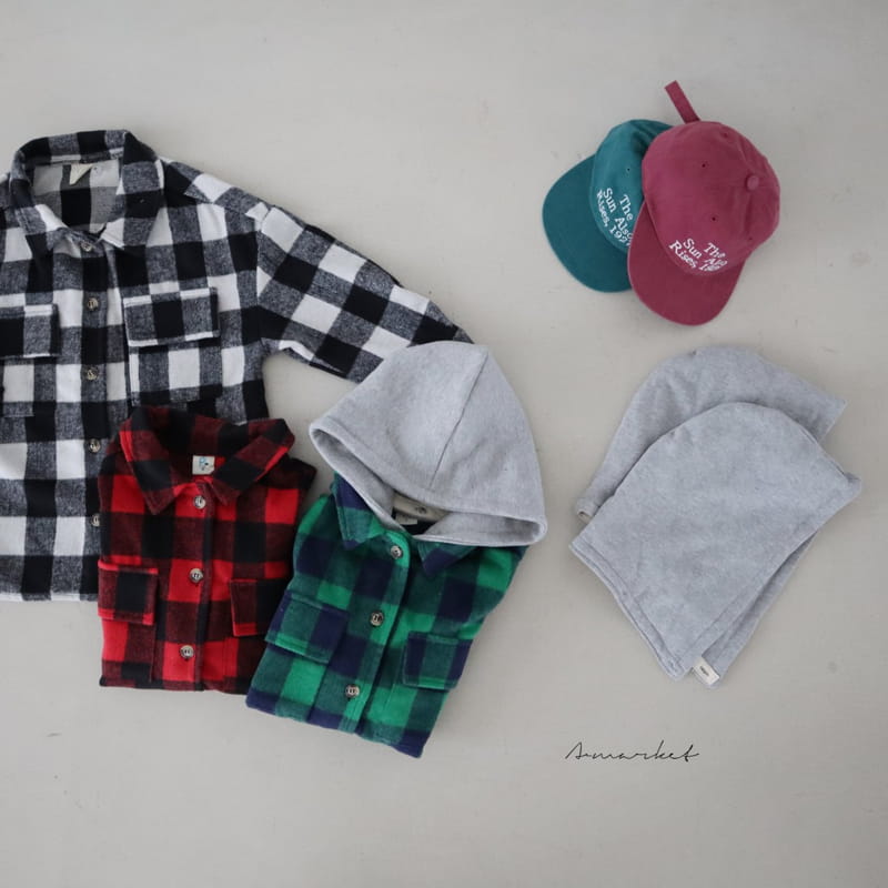 A-MARKET - Korean Children Fashion - #Kfashion4kids - Check Hoody Shirt - 2