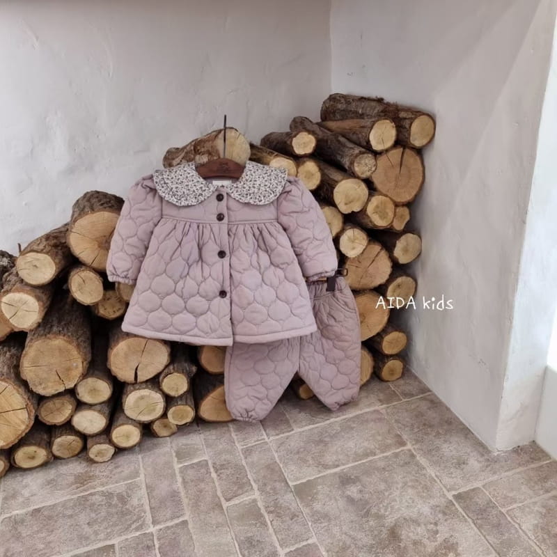 AIDA - Korean Children Fashion - #Kfashion4kids - Girl Padding Top Bottom Set