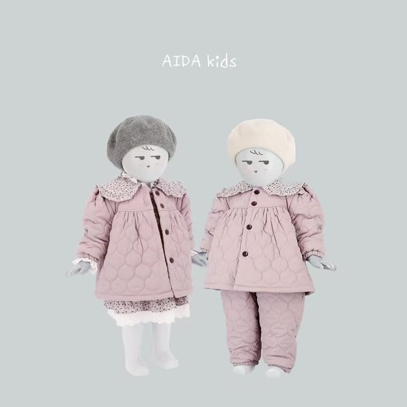 AIDA - Korean Children Fashion - #Kfashion4kids - Girl Padding Top Bottom Set - 2