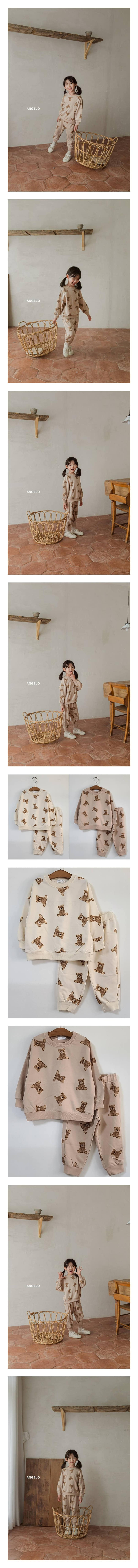 ANGELO - Korean Children Fashion - #Kfashion4kids - Teddy Bear Top Bottom SET