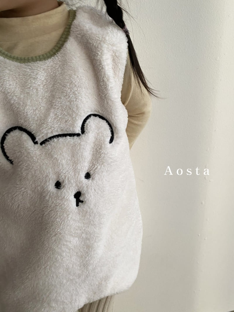 AOSTA - Korean Children Fashion - #Kfashion4kids - Bear Needlework Sleeping Vest