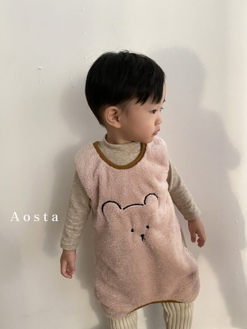 AOSTA - Korean Children Fashion - #Kfashion4kids - Bear Needlework Sleeping Vest - 10