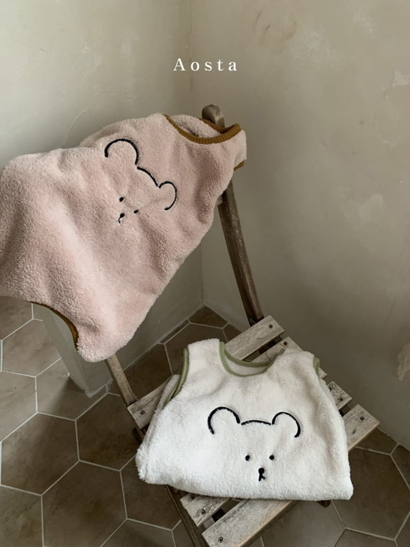 AOSTA - Korean Children Fashion - #Kfashion4kids - Bear Needlework Sleeping Vest - 11