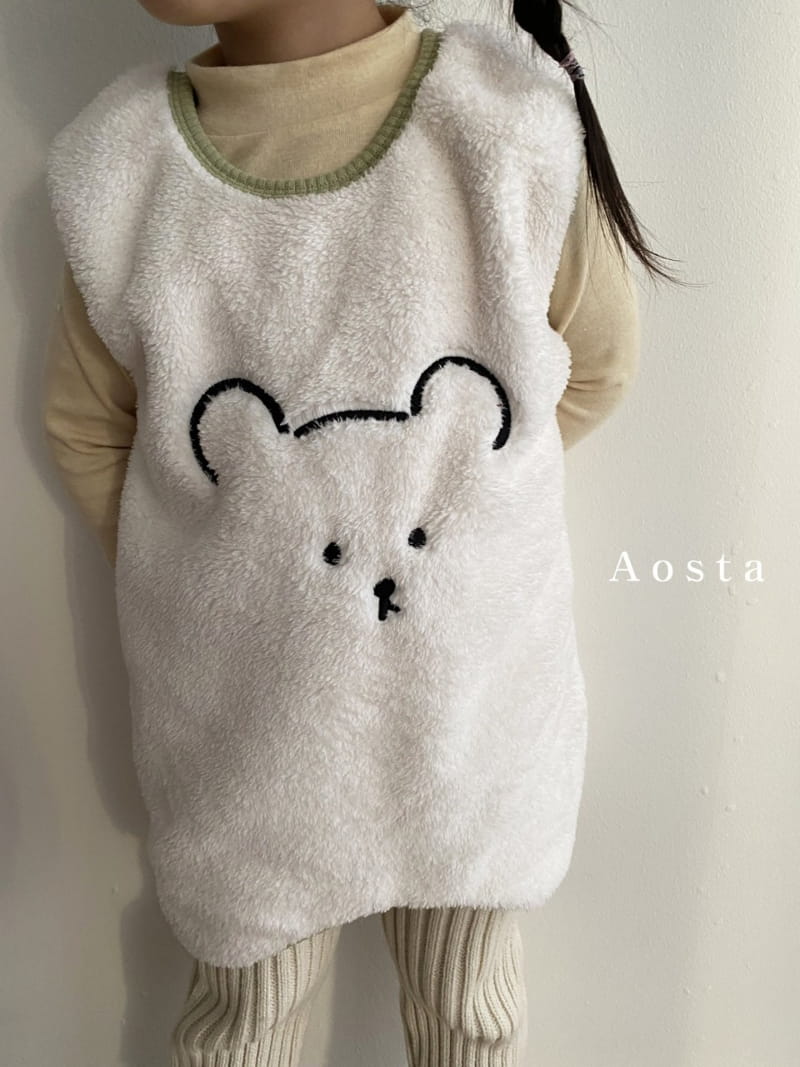 AOSTA - Korean Children Fashion - #Kfashion4kids - Bear Needlework Sleeping Vest - 3