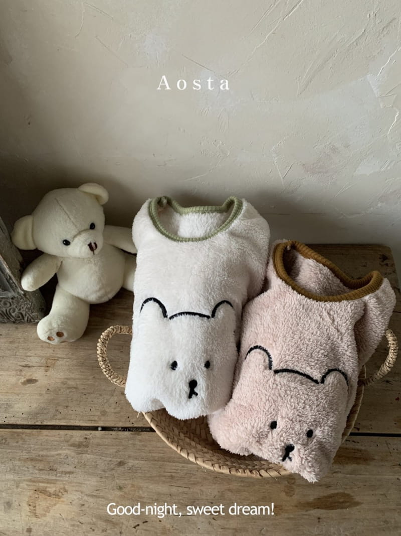 AOSTA - Korean Children Fashion - #Kfashion4kids - Bear Needlework Sleeping Vest - 4