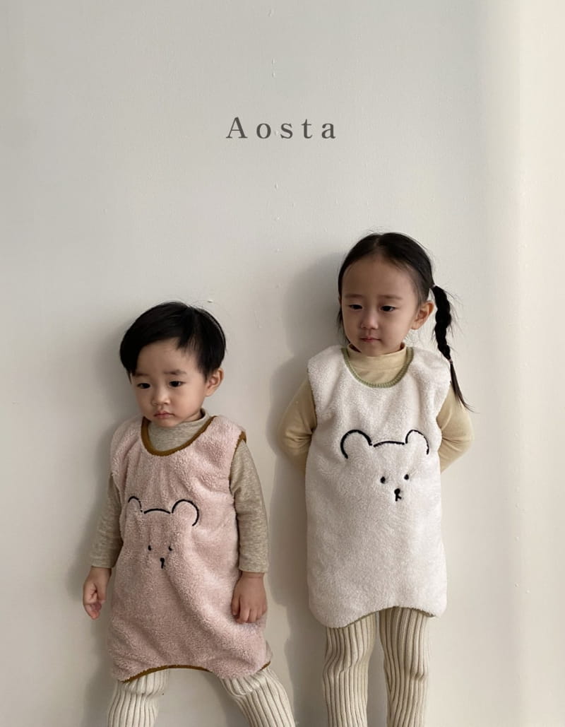 AOSTA - Korean Children Fashion - #Kfashion4kids - Bear Needlework Sleeping Vest - 5