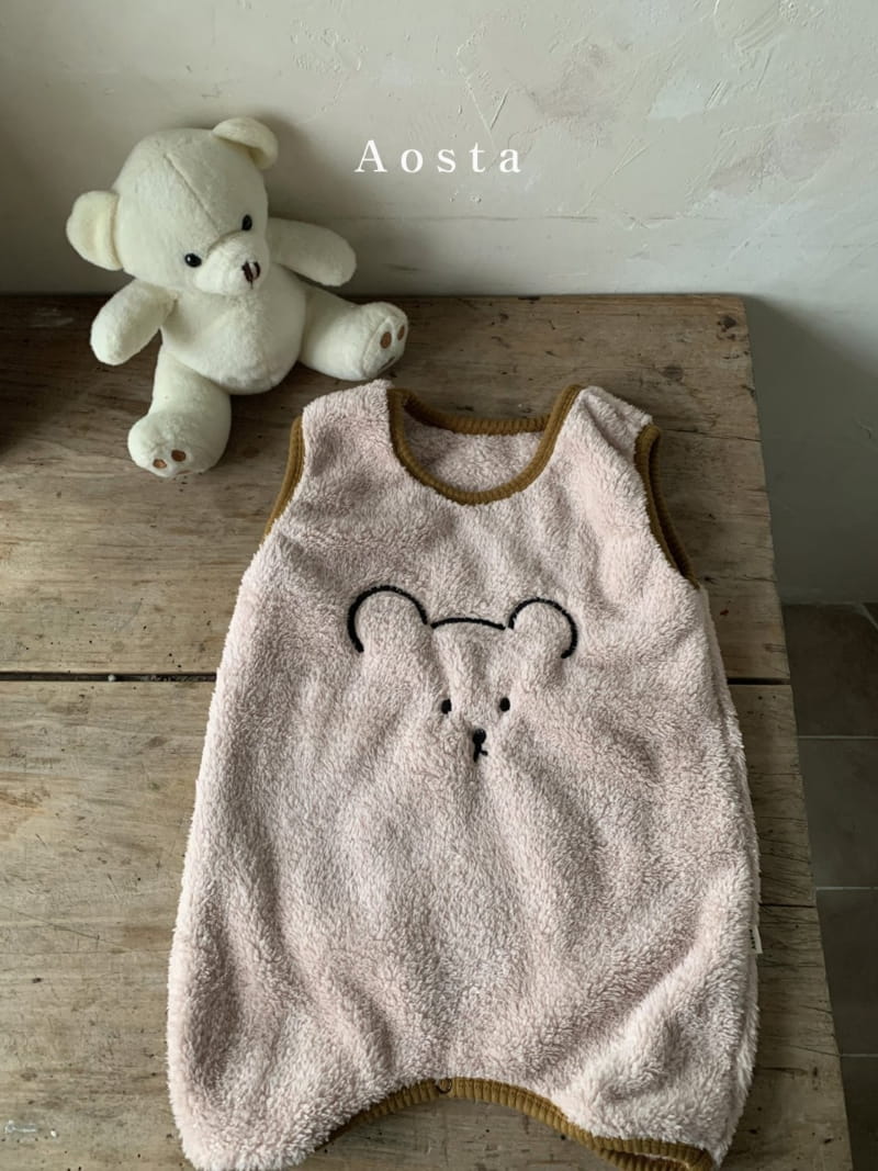 AOSTA - Korean Children Fashion - #Kfashion4kids - Bear Needlework Sleeping Vest - 6