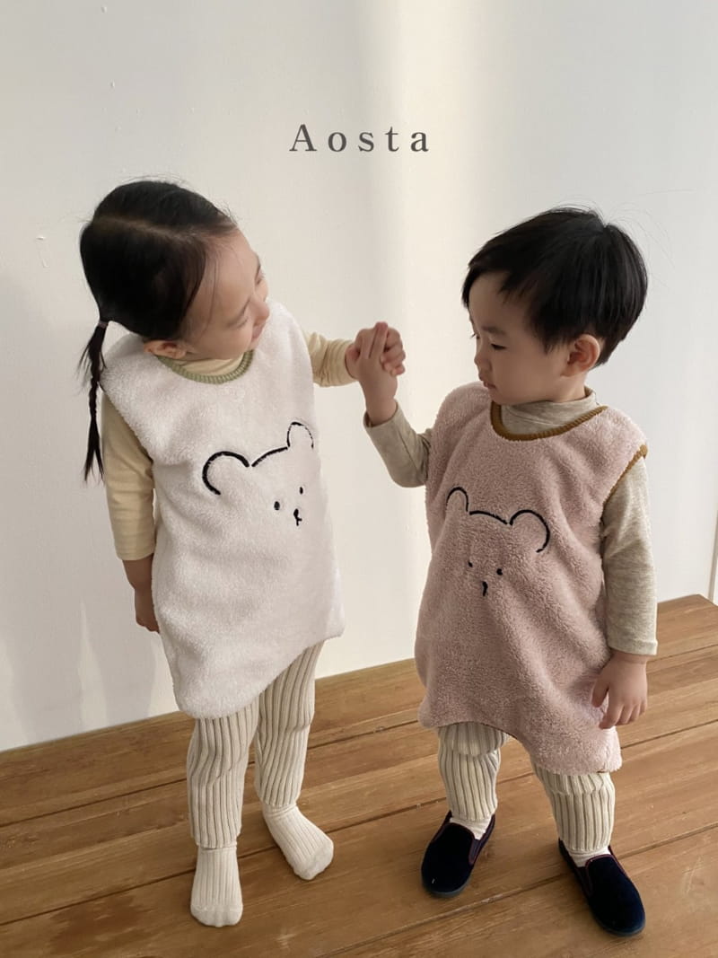 AOSTA - Korean Children Fashion - #Kfashion4kids - Bear Needlework Sleeping Vest - 7