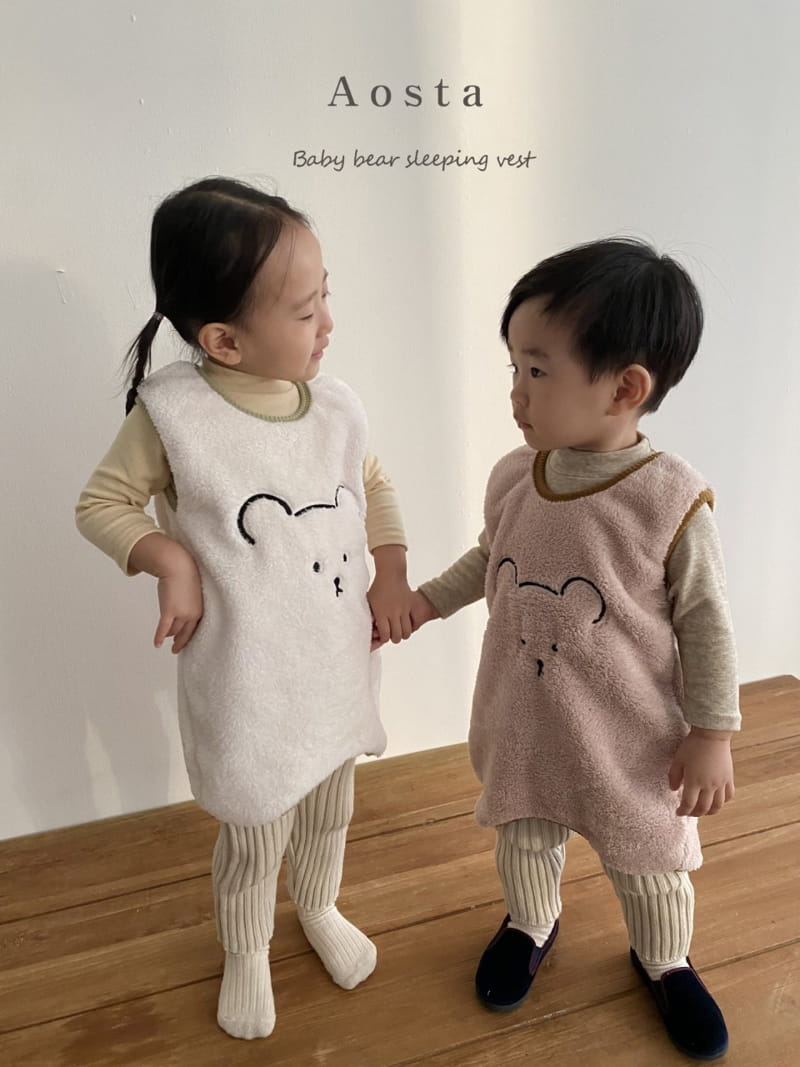 AOSTA - Korean Children Fashion - #Kfashion4kids - Bear Needlework Sleeping Vest - 8