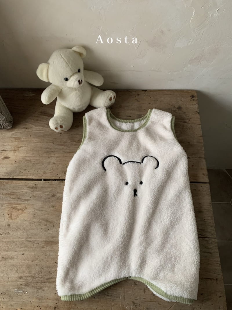 AOSTA - Korean Children Fashion - #Kfashion4kids - Bear Needlework Sleeping Vest - 9