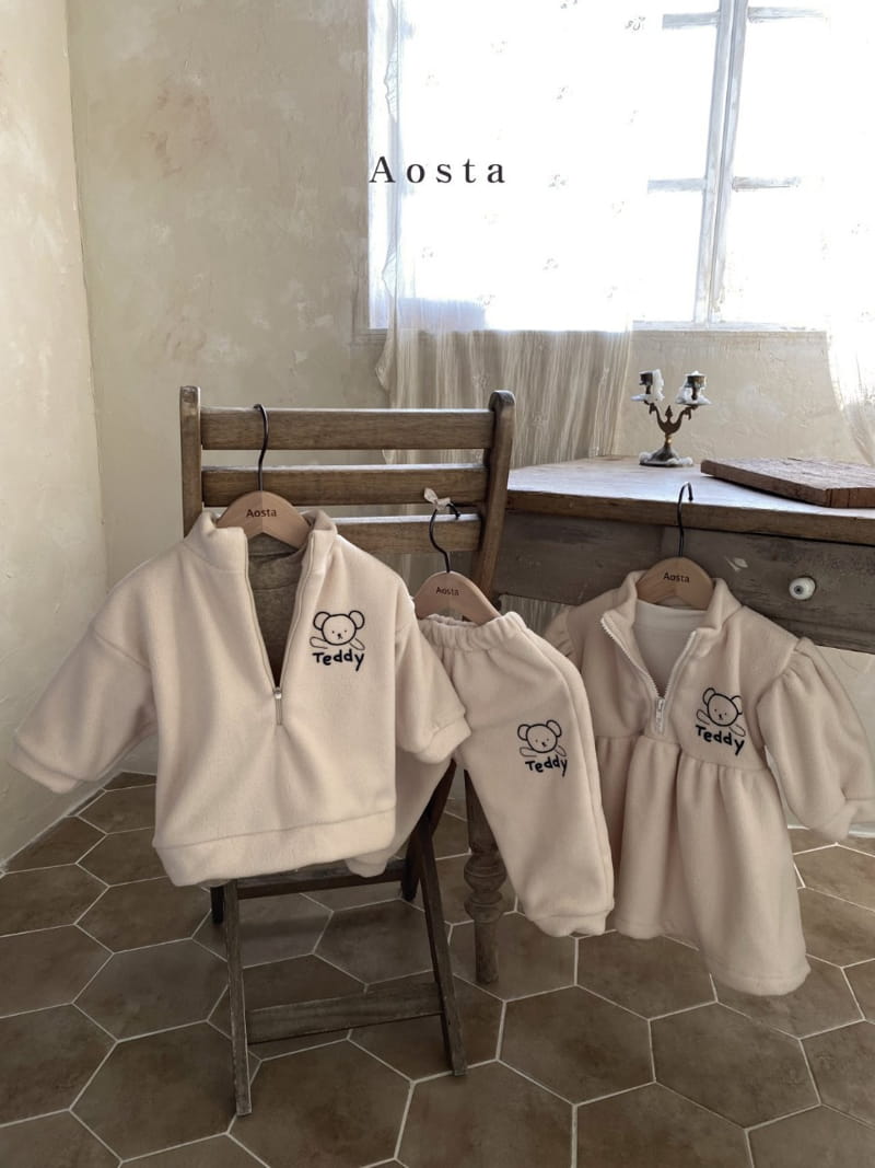 AOSTA - Korean Children Fashion - #Kfashion4kids - Teddy Anorak Top Bottom Set - 3