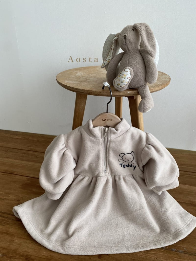 AOSTA - Korean Children Fashion - #Kfashion4kids - Teddy Anorak One-piece