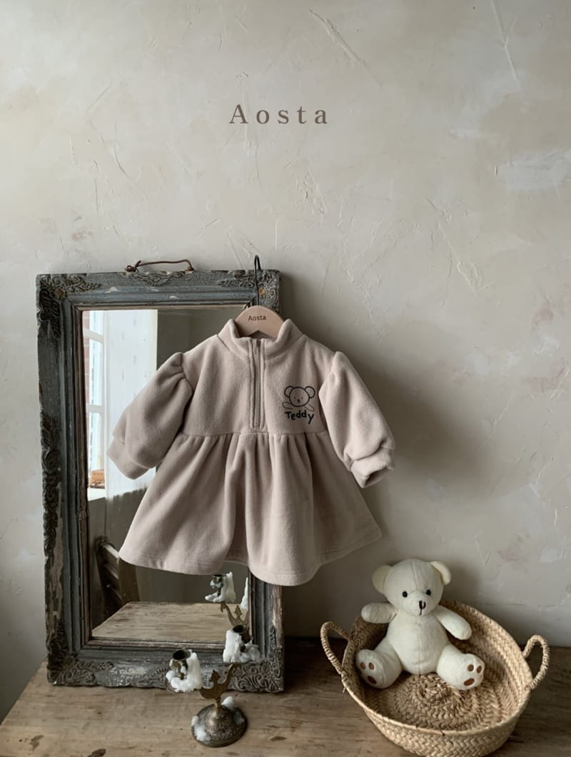 AOSTA - Korean Children Fashion - #Kfashion4kids - Teddy Anorak One-piece - 6