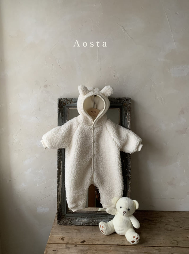 AOSTA - Korean Children Fashion - #Kfashion4kids - Lamb Lamb Outer Bear Bodysuit