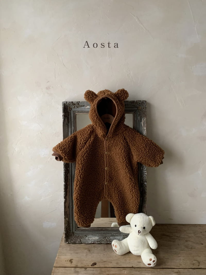 AOSTA - Korean Children Fashion - #Kfashion4kids - Lamb Lamb Outer Bear Bodysuit - 3