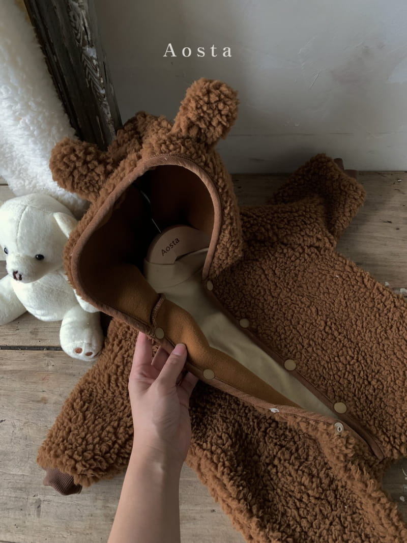 AOSTA - Korean Children Fashion - #Kfashion4kids - Lamb Lamb Outer Bear Bodysuit - 4