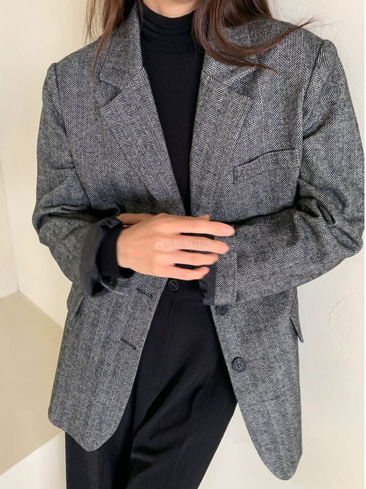 AROUND110 - Korean Children Fashion - #Kfashion4kids - Herringbone Jacket - 2