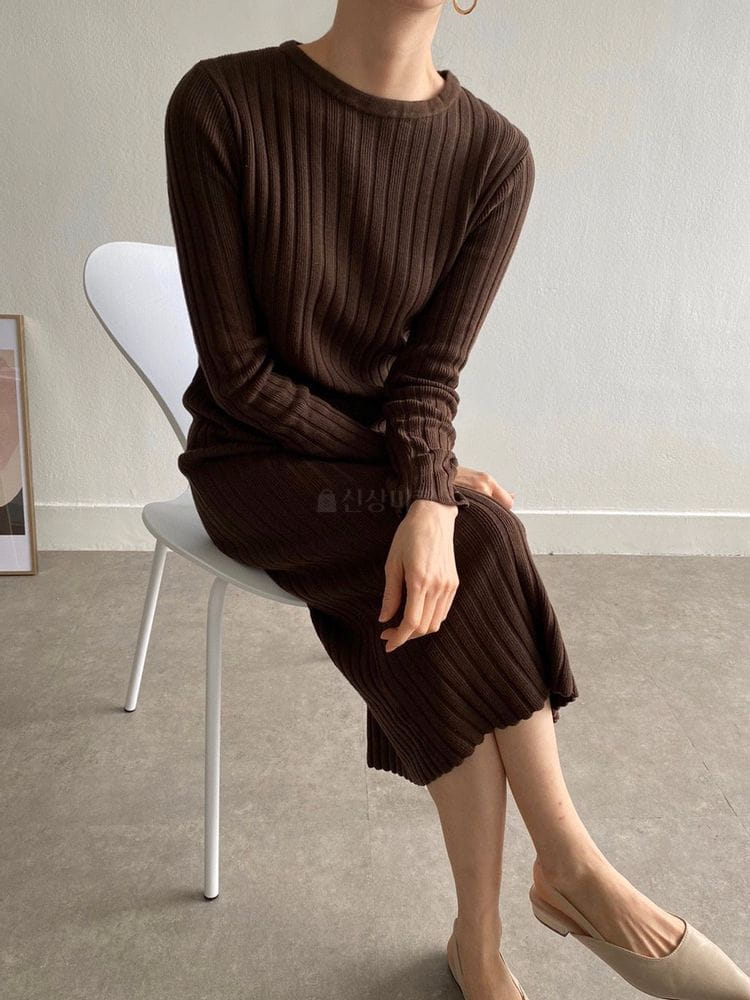 AROUND110 - Korean Children Fashion - #Kfashion4kids - Rib Knit One-piece