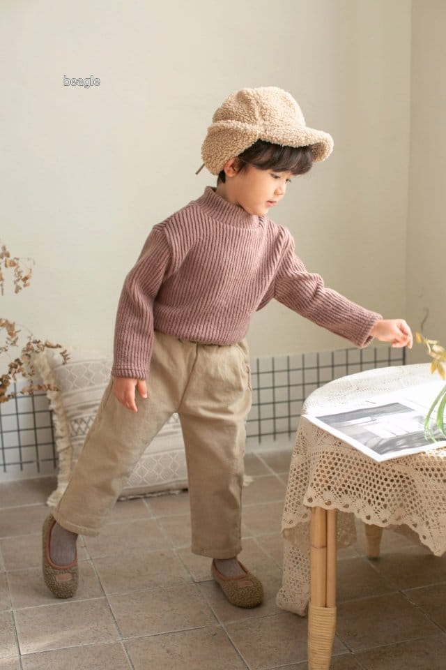 BEAGLE - Korean Children Fashion - #Kfashion4kids - Cozy Knit Half Turtleneck Tee - 2