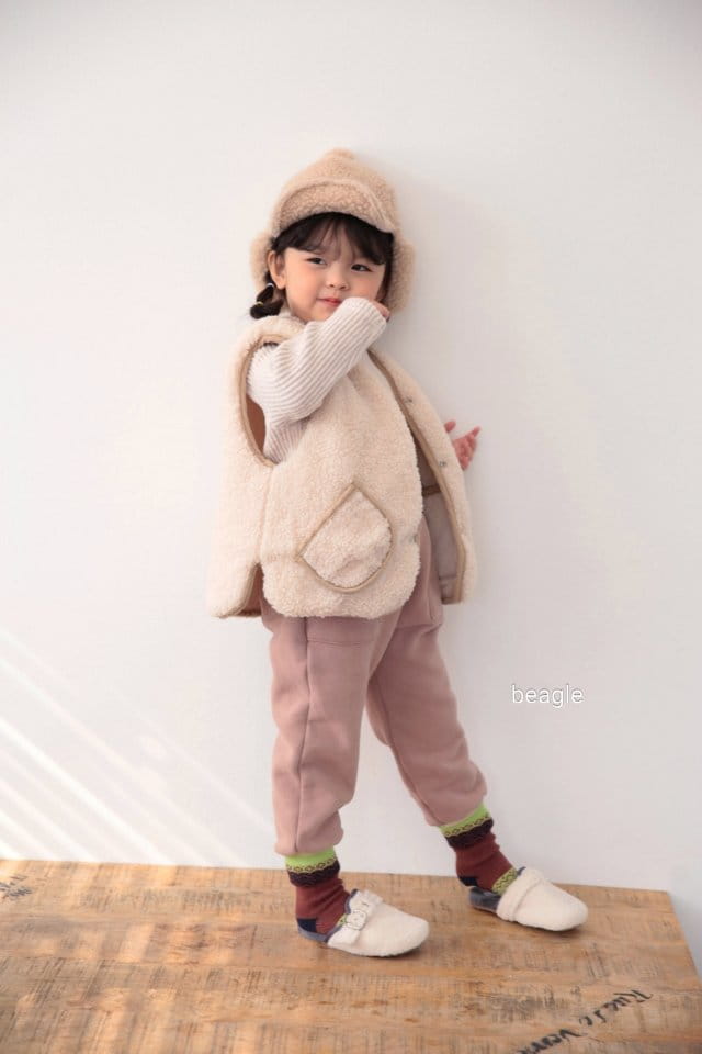 BEAGLE - Korean Children Fashion - #Kfashion4kids - Pudding Reversible Fleece Jogger Pants - 12