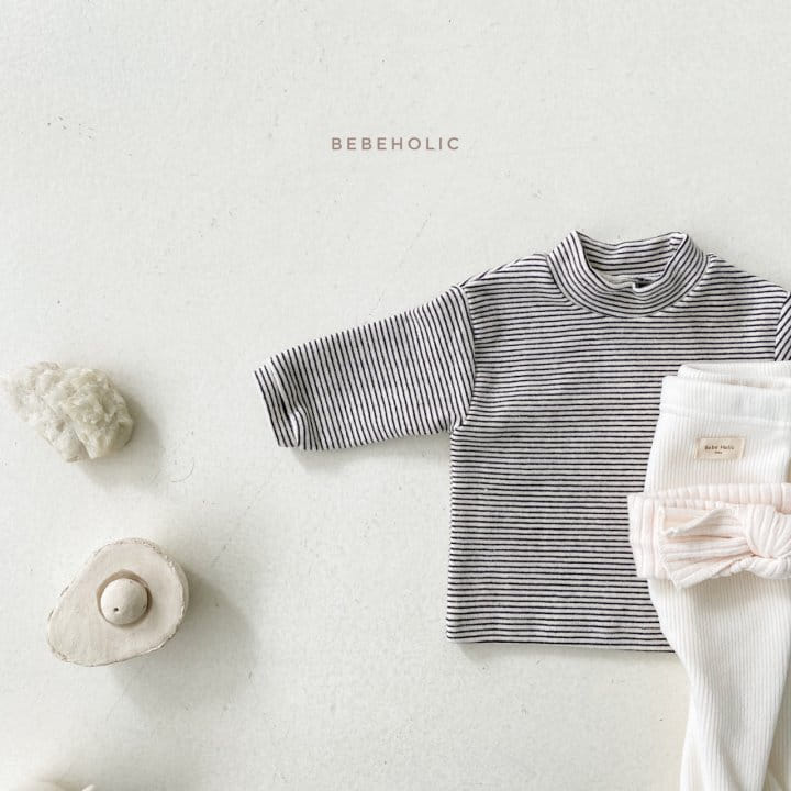 BEBE HOLIC - Korean Children Fashion - #Kfashion4kids - Line Stripes Turtleneck Tee - 5