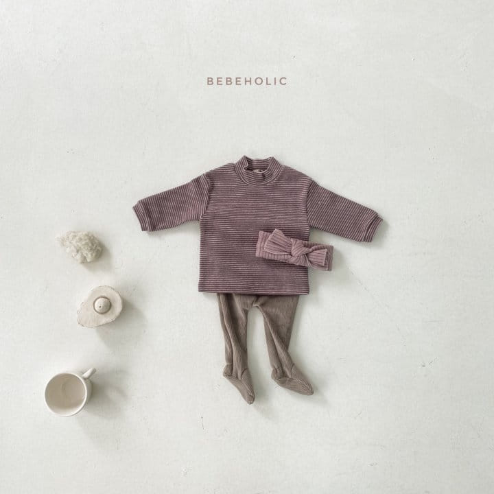 BEBE HOLIC - Korean Children Fashion - #Kfashion4kids - Line Stripes Turtleneck Tee - 6