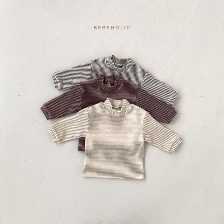 BEBE HOLIC - Korean Children Fashion - #Kfashion4kids - Line Stripes Turtleneck Tee - 8