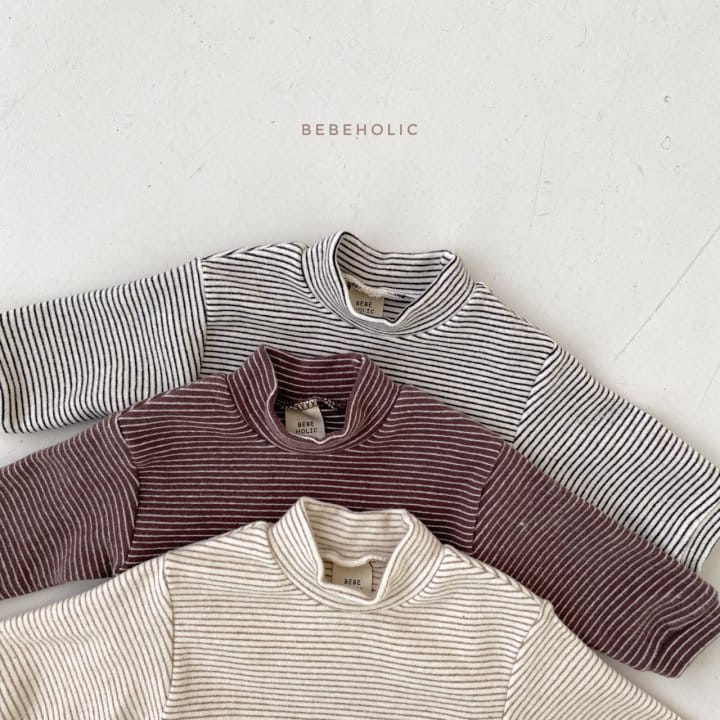 BEBE HOLIC - Korean Children Fashion - #Kfashion4kids - Line Stripes Turtleneck Tee - 9
