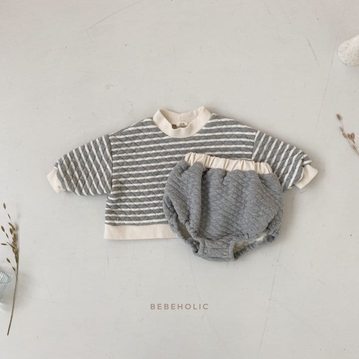 BEBE HOLIC - Korean Children Fashion - #Kfashion4kids - Stripes Quilting Top Bottom Set - 10