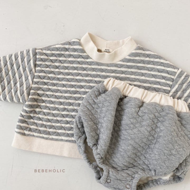 BEBE HOLIC - Korean Children Fashion - #Kfashion4kids - Stripes Quilting Top Bottom Set - 11