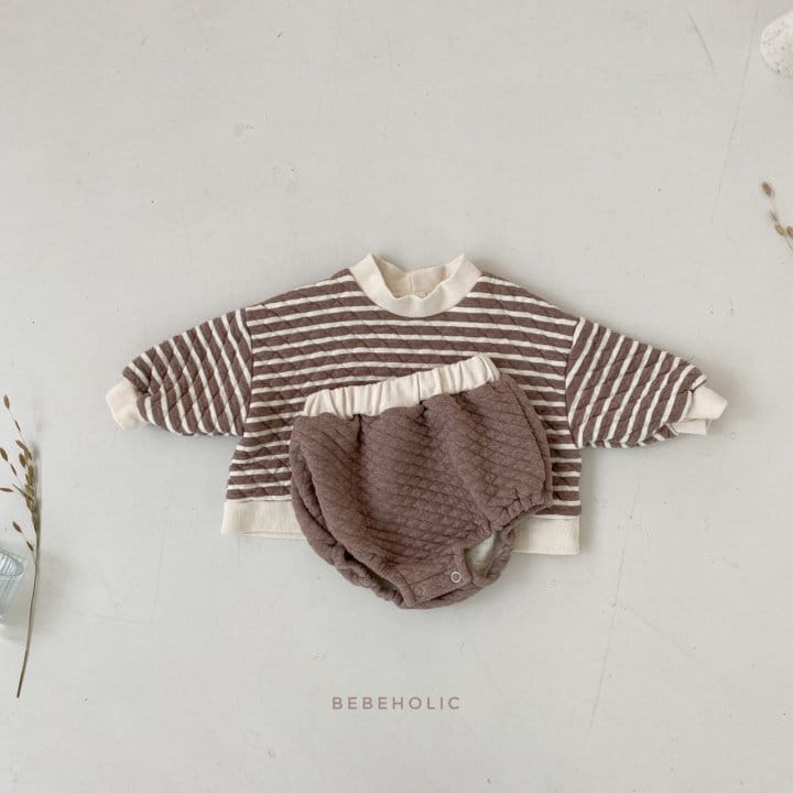 BEBE HOLIC - Korean Children Fashion - #Kfashion4kids - Stripes Quilting Top Bottom Set - 12